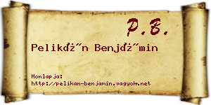 Pelikán Benjámin névjegykártya